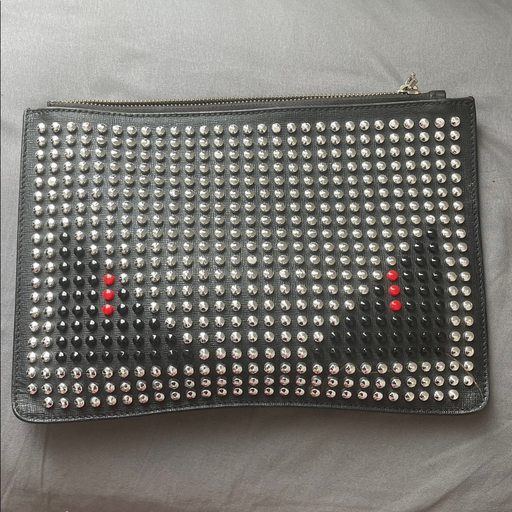 Fendi Black Leather Fully Studded Monster eyes bag